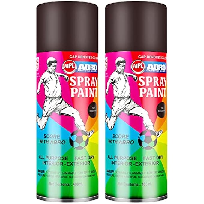 Abro SP-141 MULTIPURPOSE COLOUR SPRAY PAINT CAN FOR CARS AND BIKES (400ML, DEEP BROWN, 2 PCS) - Image 1